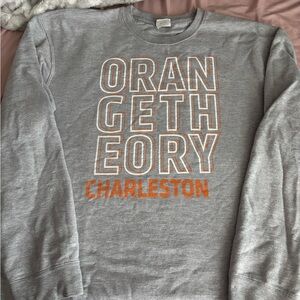 Orangetheory Gray and Orange Crewneck Sweater
